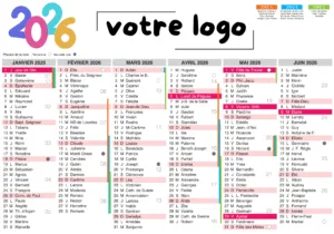 calendrier - impression - chevalet