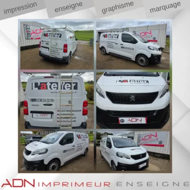 marquage - covering - lettre découpée - pub sur camion