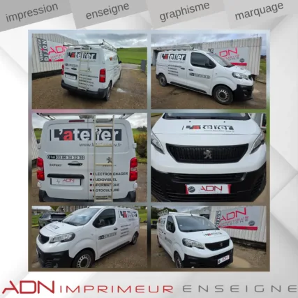 marquage - covering - lettre découpée - pub sur camion
