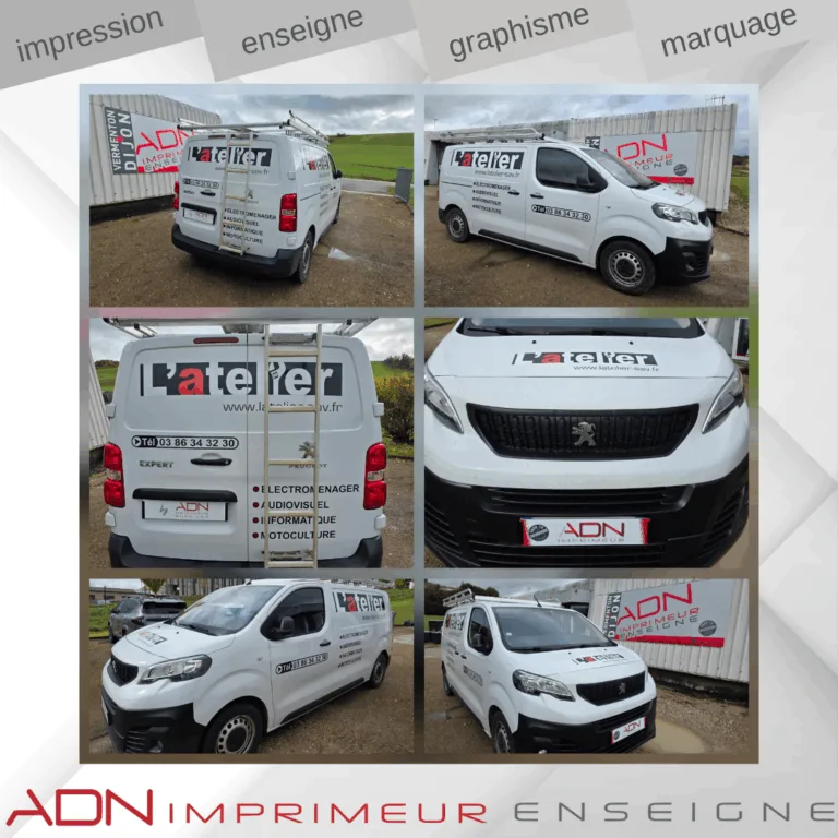 marquage - covering - lettre découpée - pub sur camion